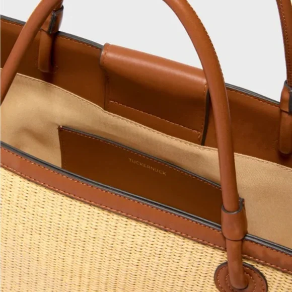Tuckernuck Tan and Brown Tote Bag with Leather Accents - Picture 7 of 7
